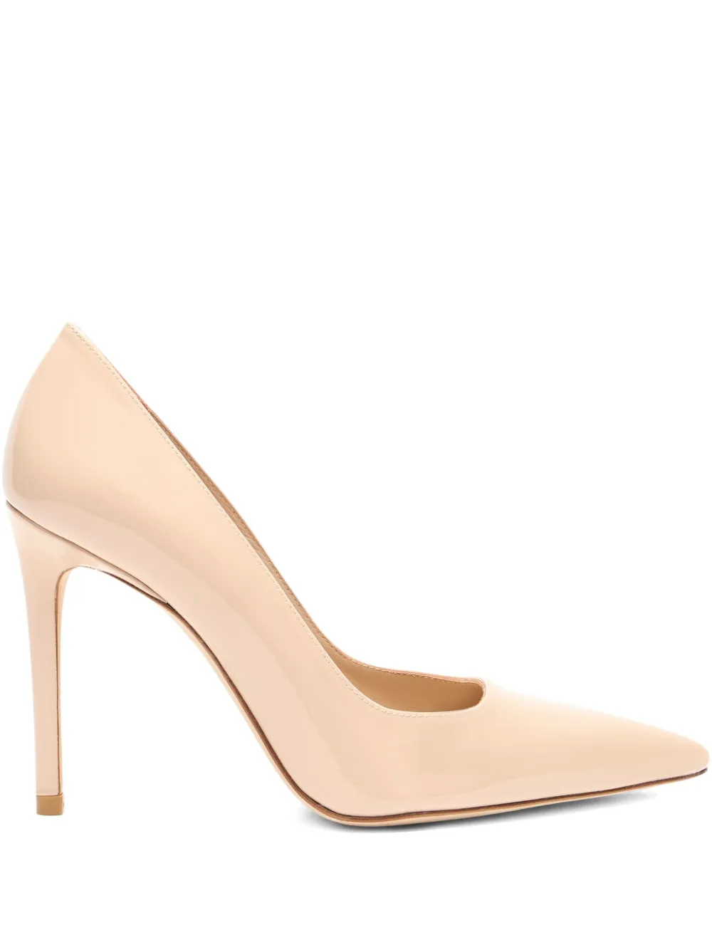 Stuart Weitzman 100mm Stuart power pointed-toe patent pumps Neutrals