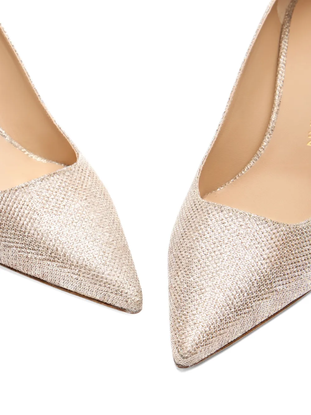 Stuart Weitzman 75mm Stuart Power 75 glitter pointed-toe pumps Neutrals