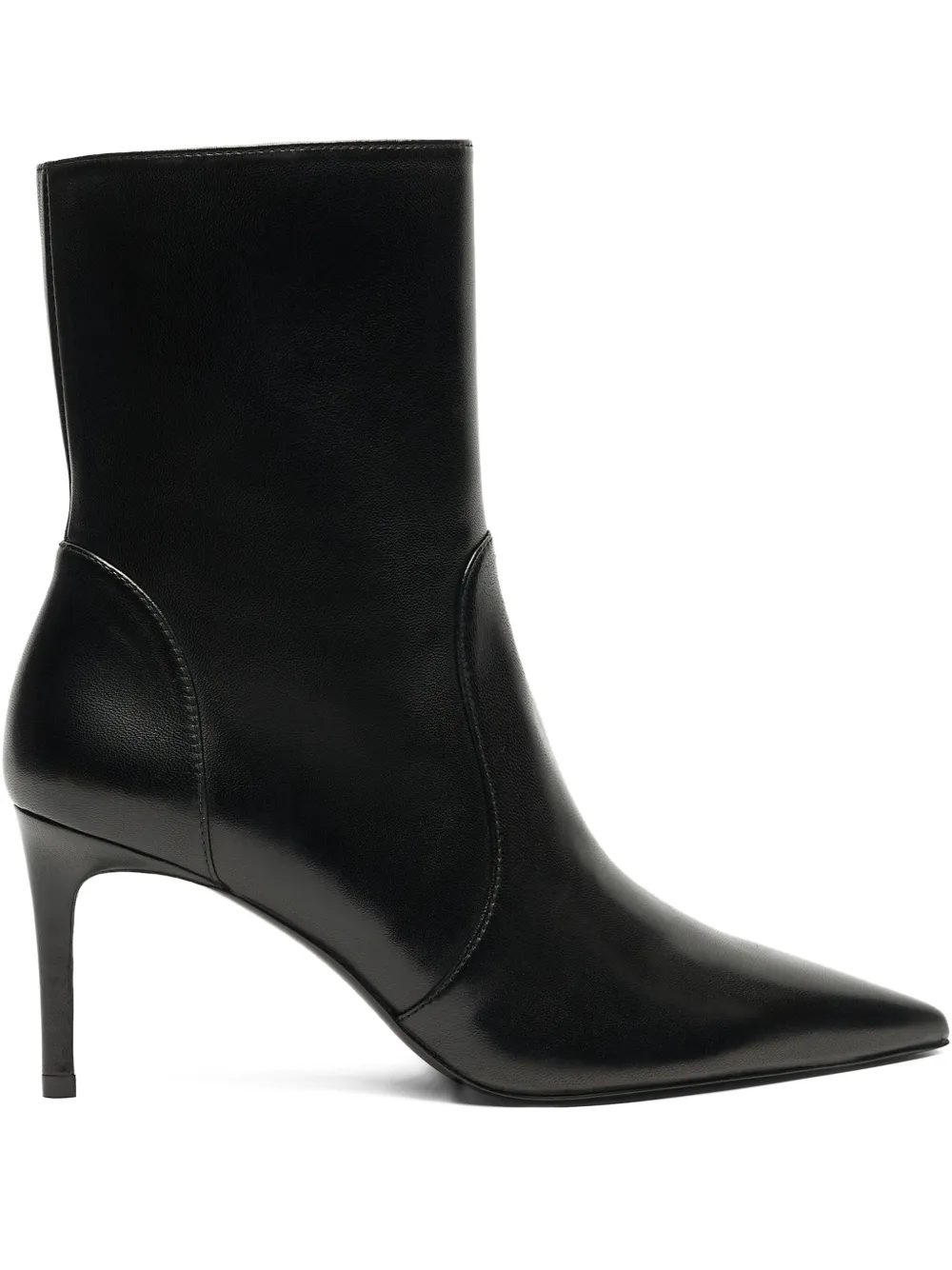 Stuart Weitzman 75mm Stuart Power zip-detail pointed-toe boots Black