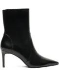 Stuart Weitzman 75mm Stuart Power zip-detail pointed-toe boots - Black