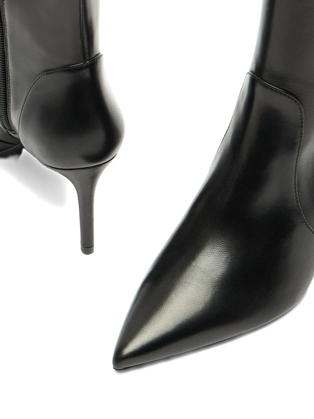 Stuart Weitzman 75mm Stuart Power zip-detail pointed-toe boots Black