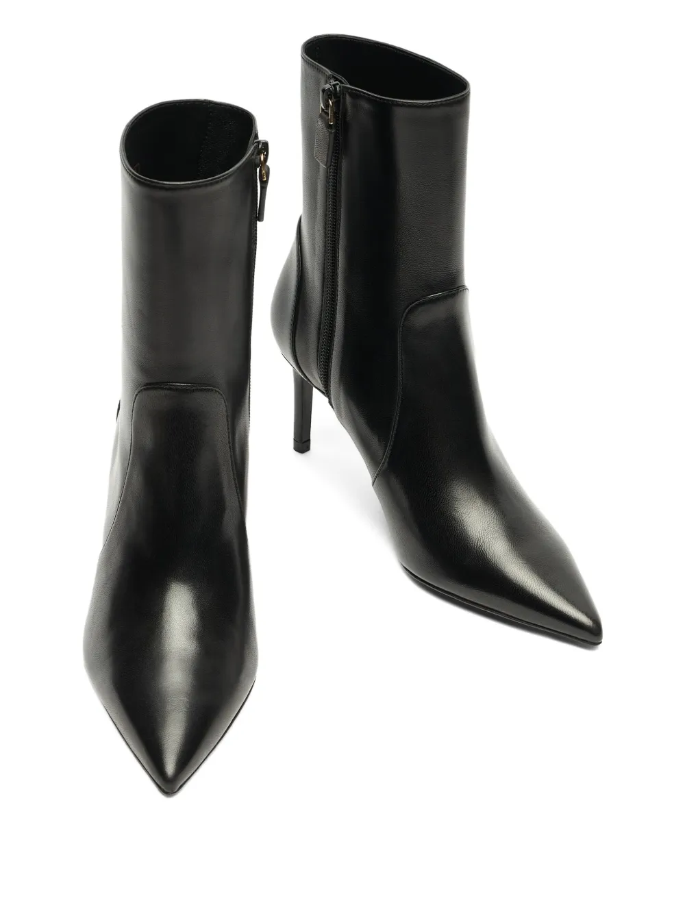 Stuart Weitzman 75mm Stuart Power zip-detail pointed-toe boots Black