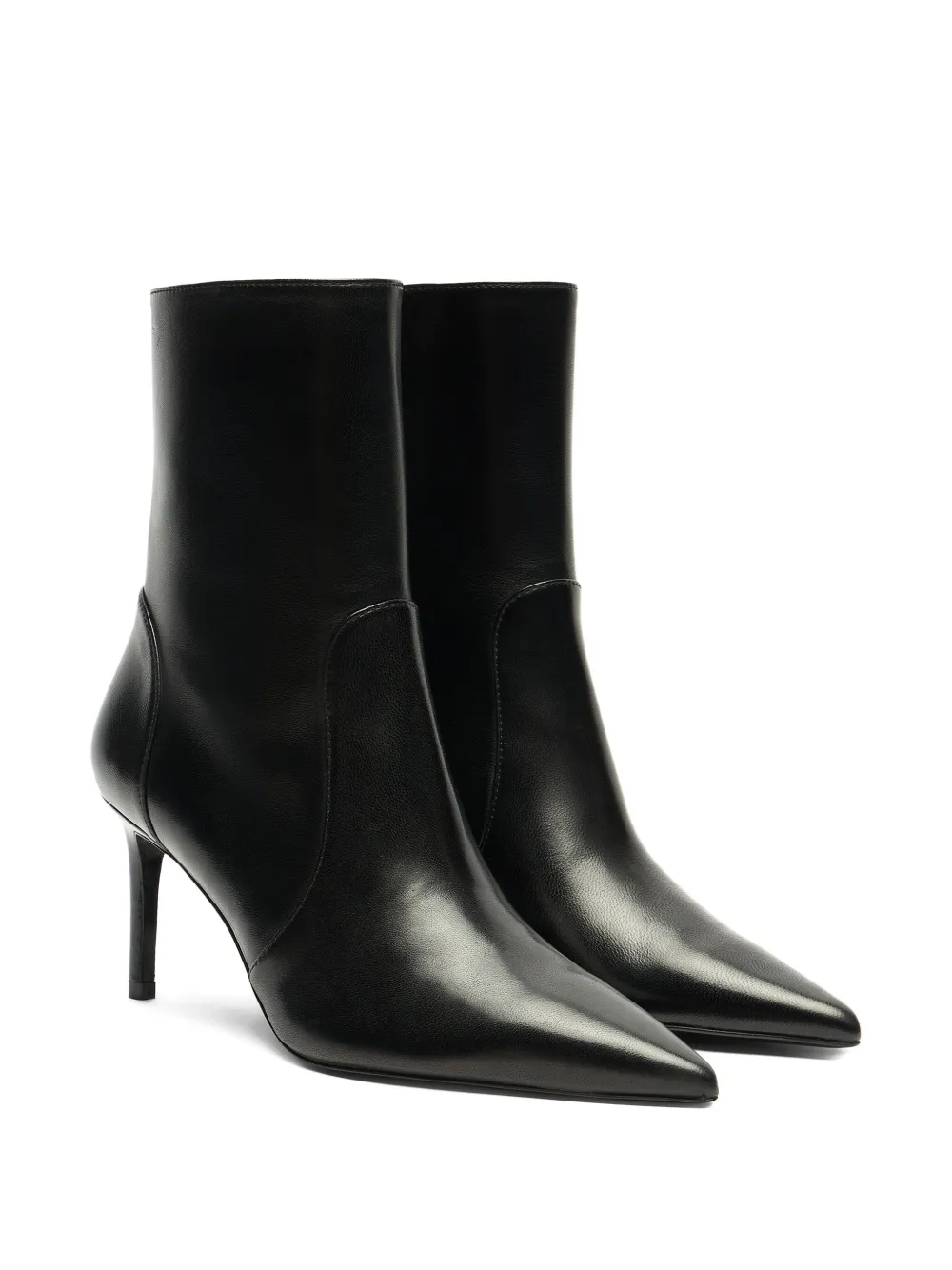 Stuart Weitzman 75mm Stuart Power zip-detail pointed-toe boots Black