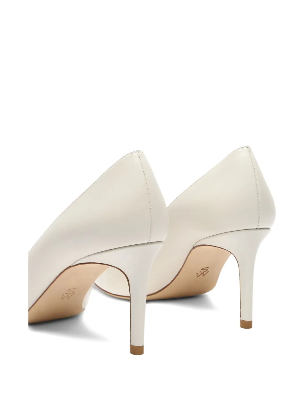 Stuart Weitzman 75mm Stuart Power pointed-toe leather pumps White