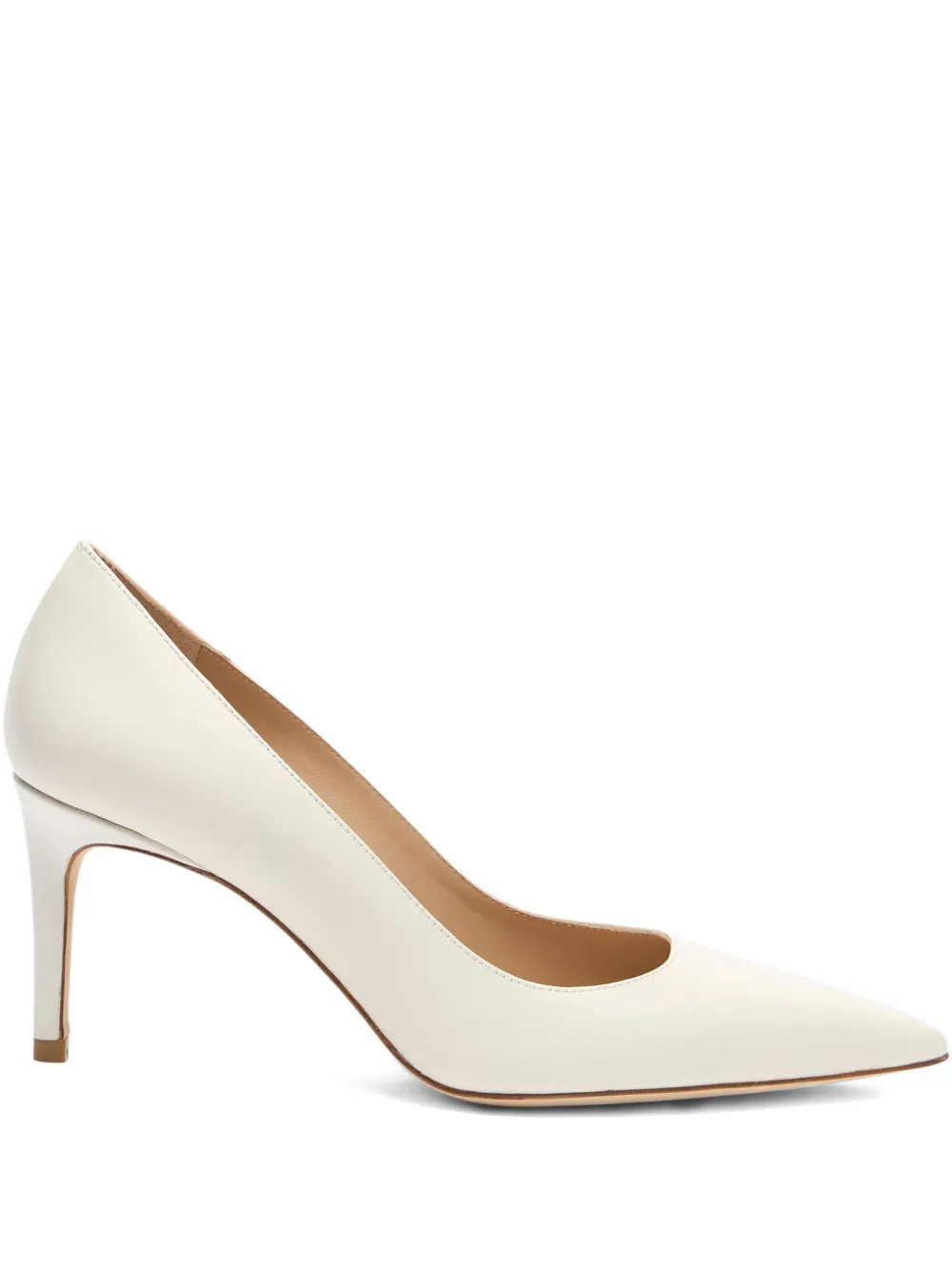 Stuart Weitzman 75mm Stuart Power pointed-toe leather pumps White