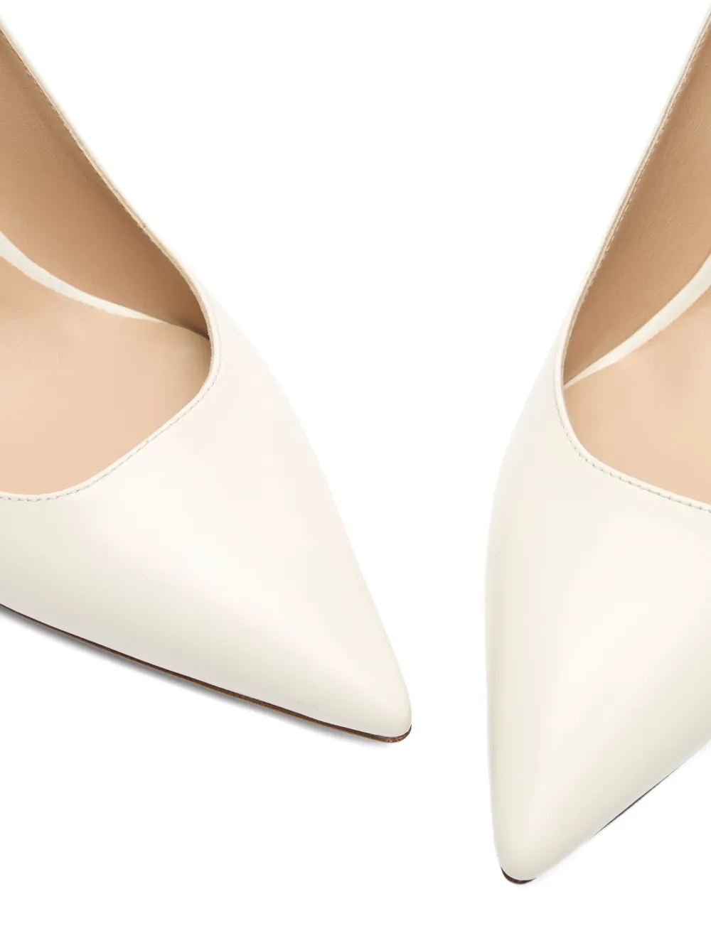 Stuart Weitzman 75mm Stuart Power pointed-toe leather pumps White