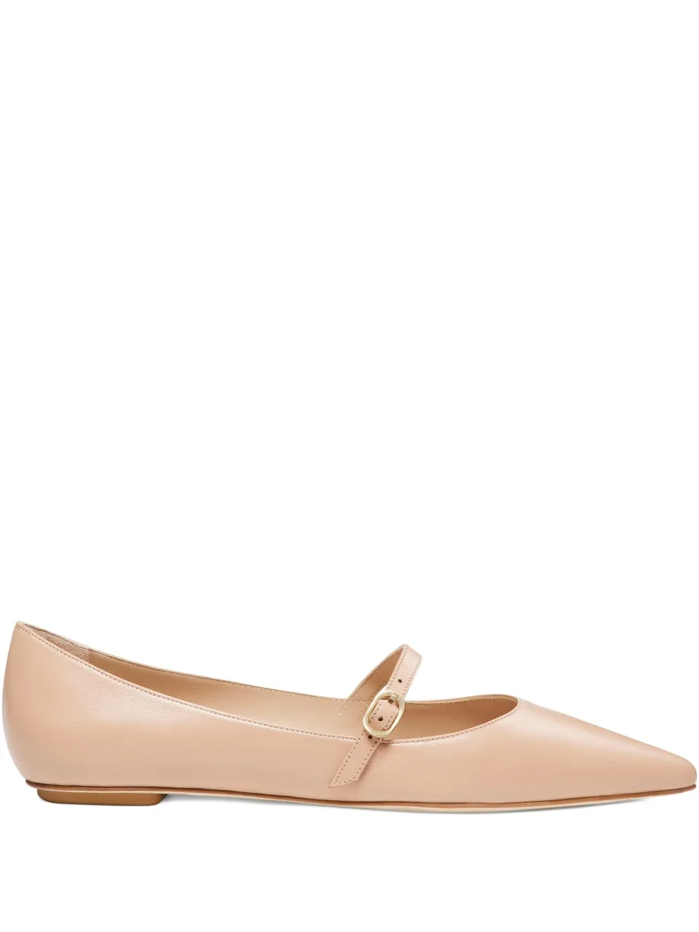 Stuart Weitzman Emilia Pointed-toe Ballet Flats In Neutral