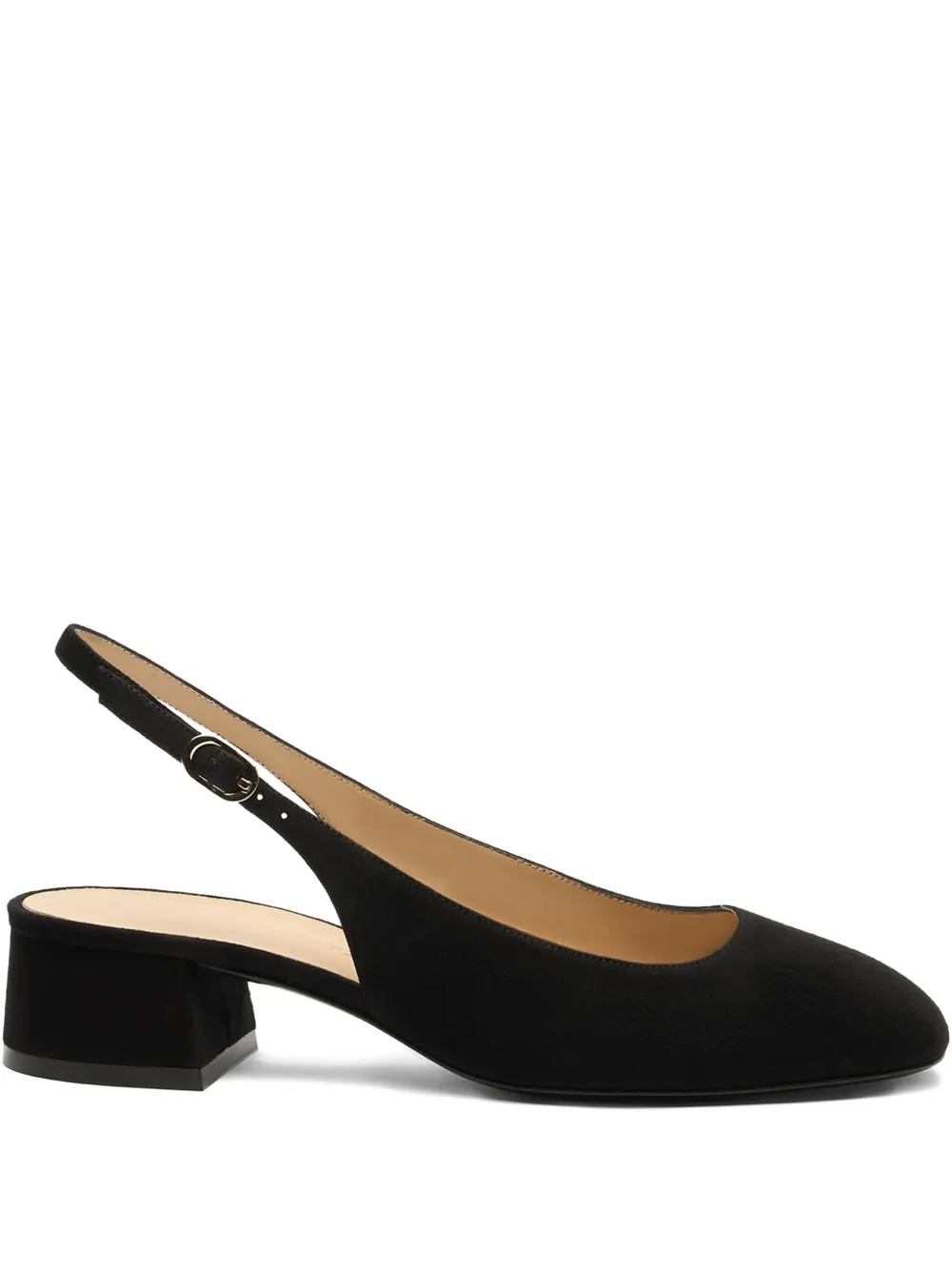 Stuart Weitzman 35 Maeve 35 Slingback Block-heel Pumps In Black