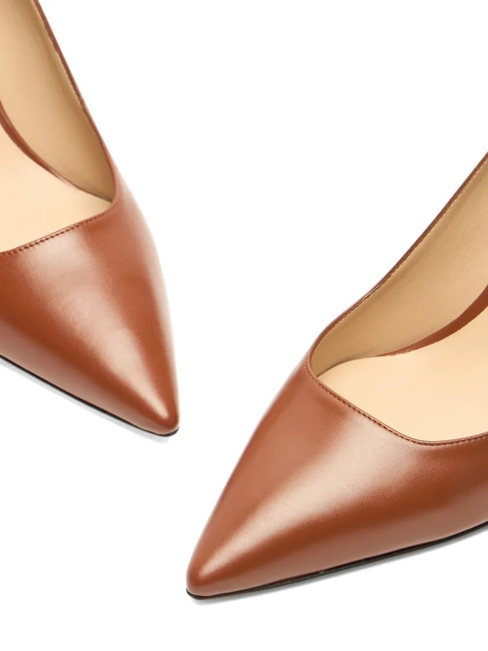 Stuart Weitzman 75mm Stuart Power 75 pointed-toe leather pumps Brown