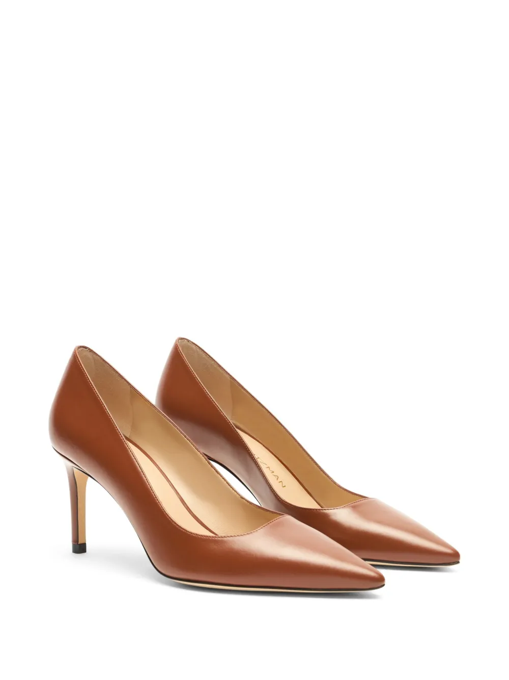 Stuart Weitzman 75mm Stuart Power 75 pointed-toe leather pumps Brown