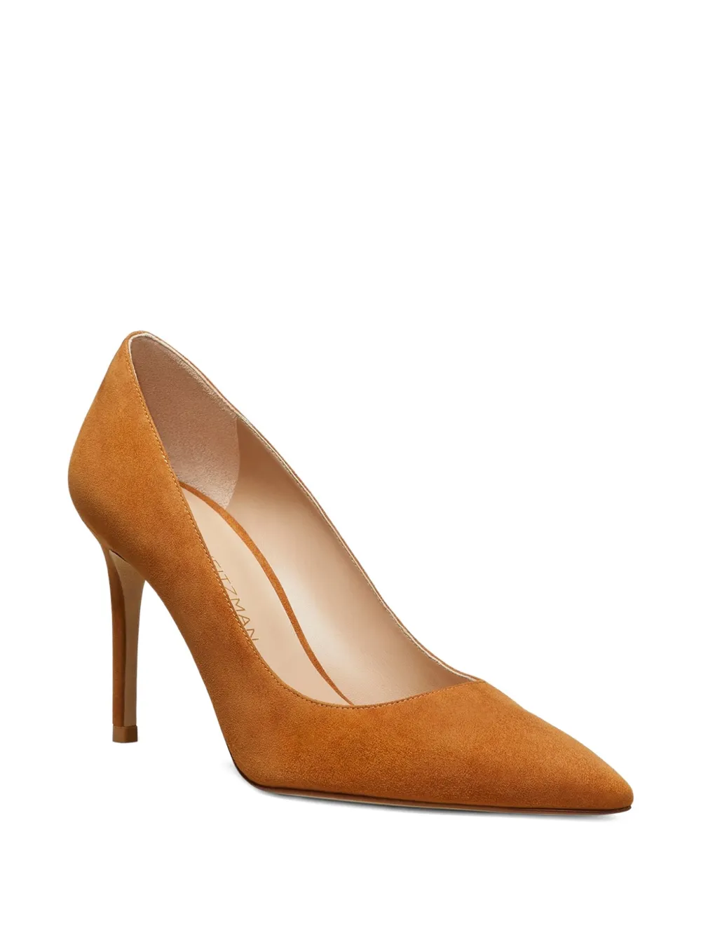 Stuart Weitzman 85mm Power suede pointed-toe pumps Brown