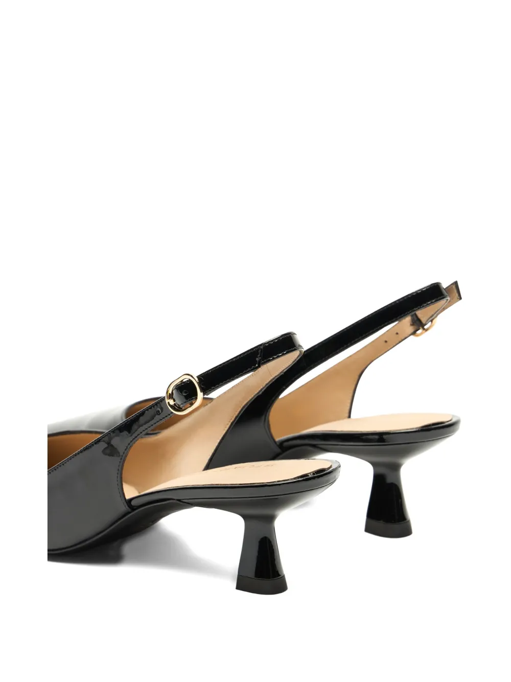 Stuart Weitzman 35mm Sculpt Patent-leather Slingback Pumps In Black