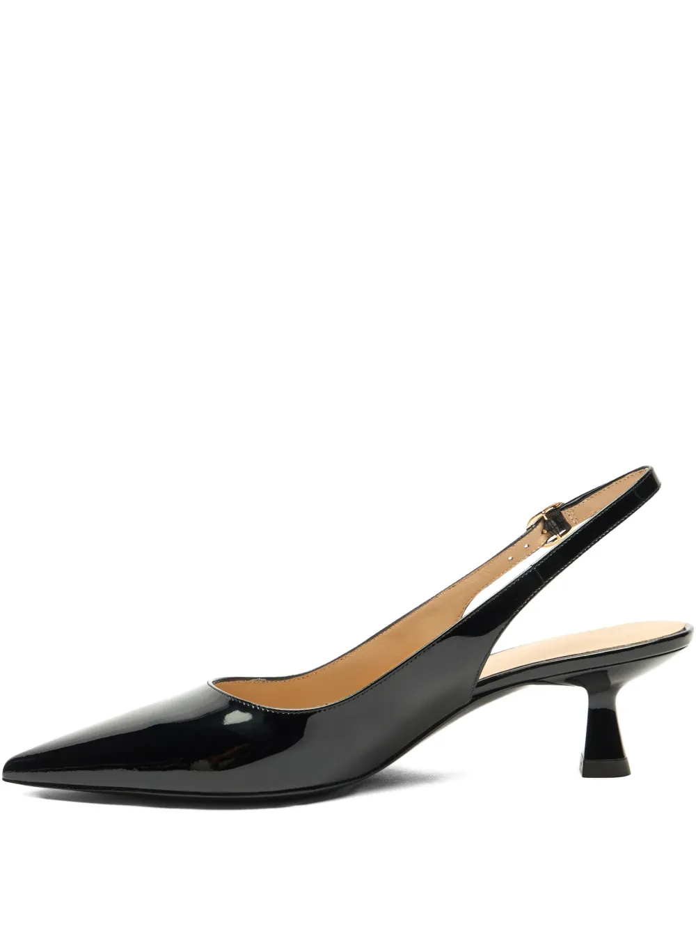 Stuart Weitzman 35mm Sculpt Patent-leather Slingback Pumps In Black