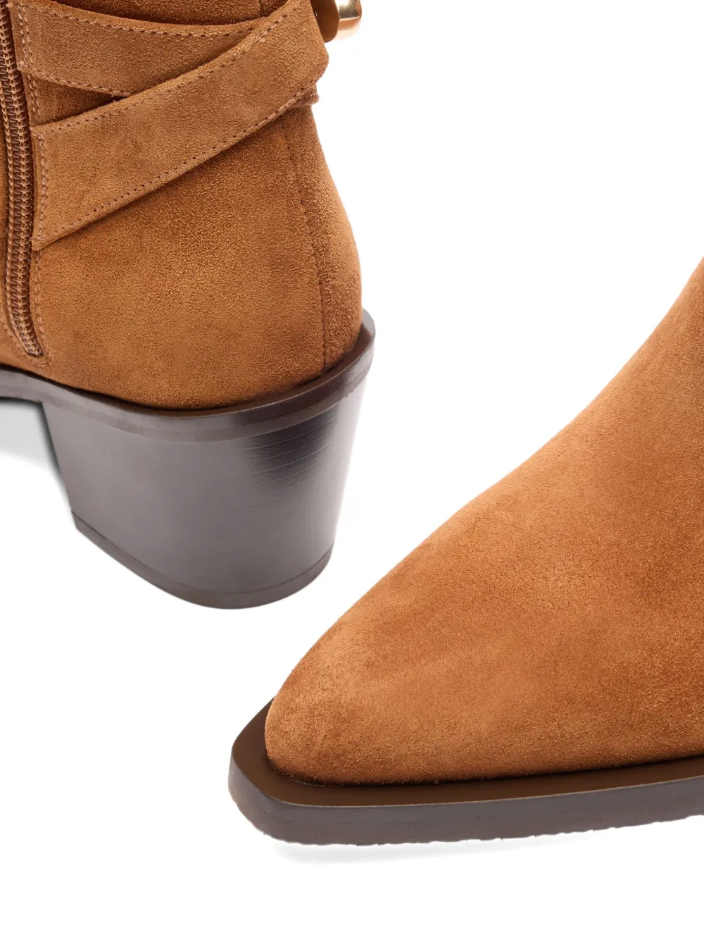 Stuart Weitzman 60mm Maven Buckle-strap Suede Boots In Brown