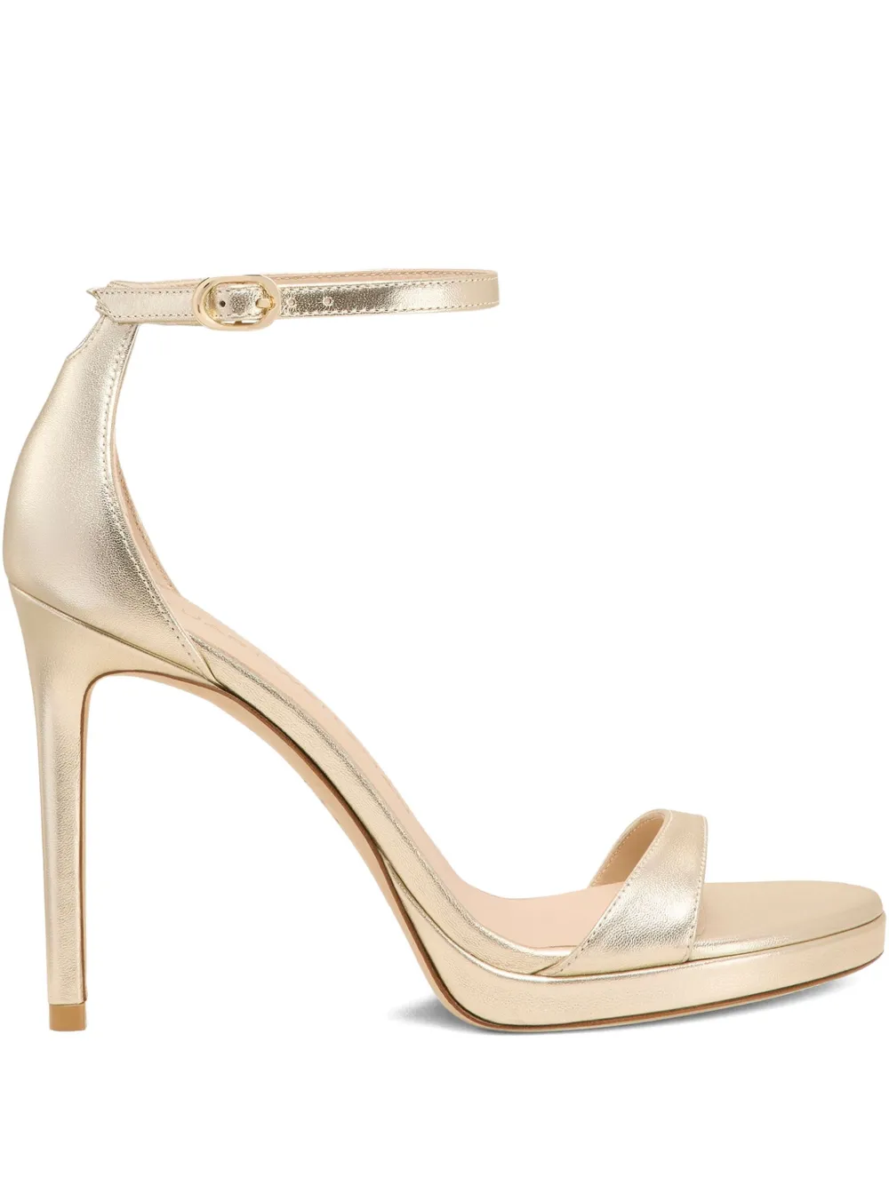 Stuart Weitzman Platform Ankle-strap Sandals In Gold