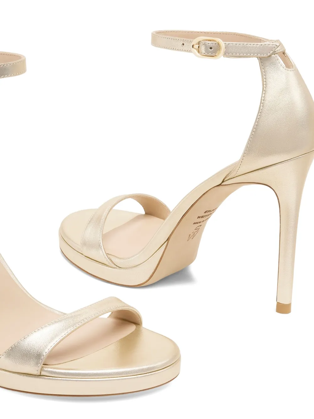 Stuart Weitzman platform ankle-strap sandals Gold