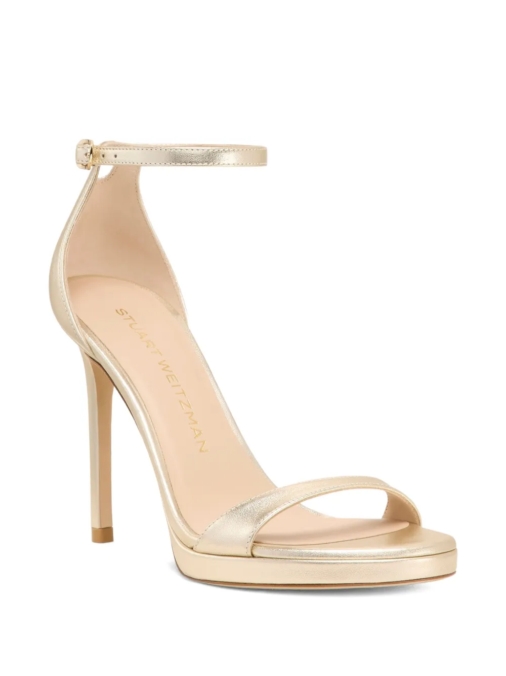 Stuart Weitzman platform ankle-strap sandals Gold