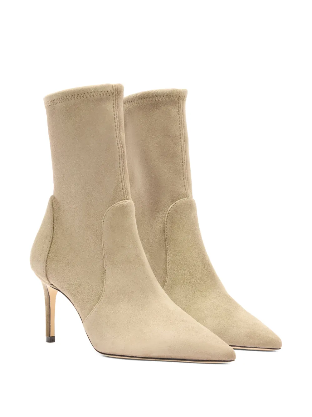 Stuart Weitzman 75MM pointed-toe sock boots Neutrals