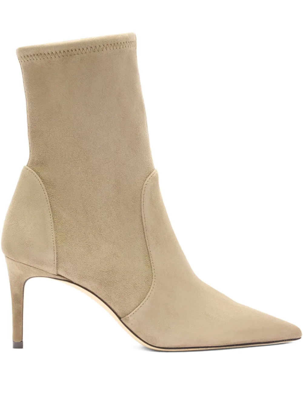 Stuart Weitzman 75MM pointed-toe sock boots Neutrals