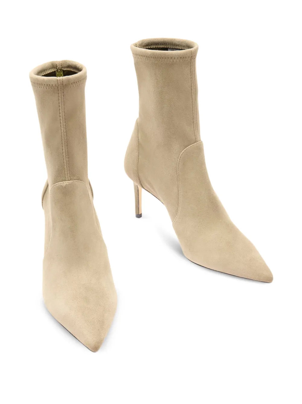 Stuart Weitzman 75MM pointed-toe sock boots Neutrals