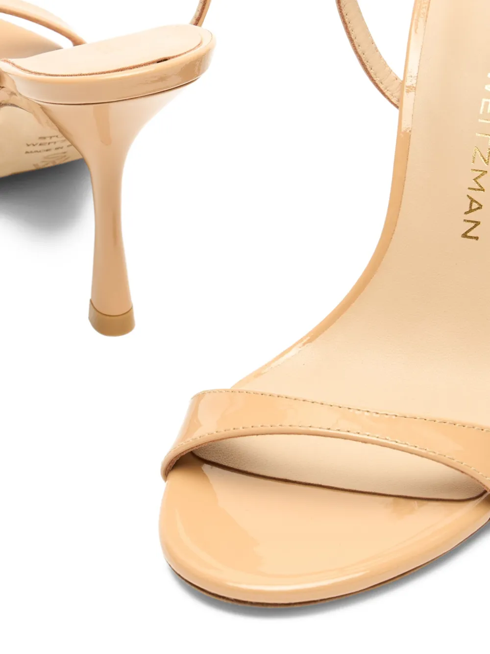 Stuart Weitzman 100mm Nudist Wrap patent-leather sandals Neutrals