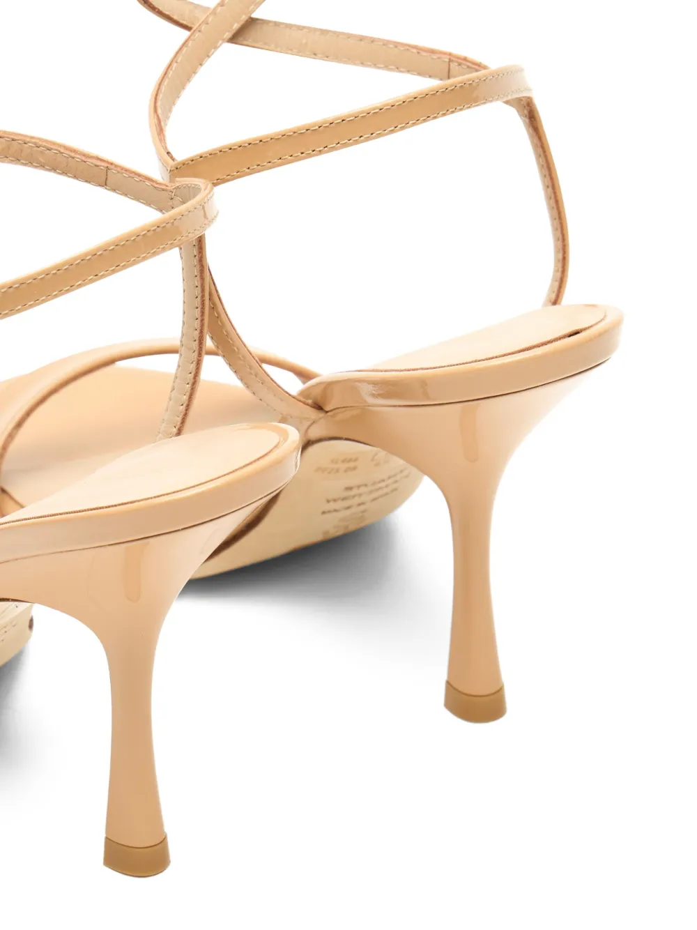 Stuart Weitzman 100mm Nudist Wrap patent-leather sandals Neutrals