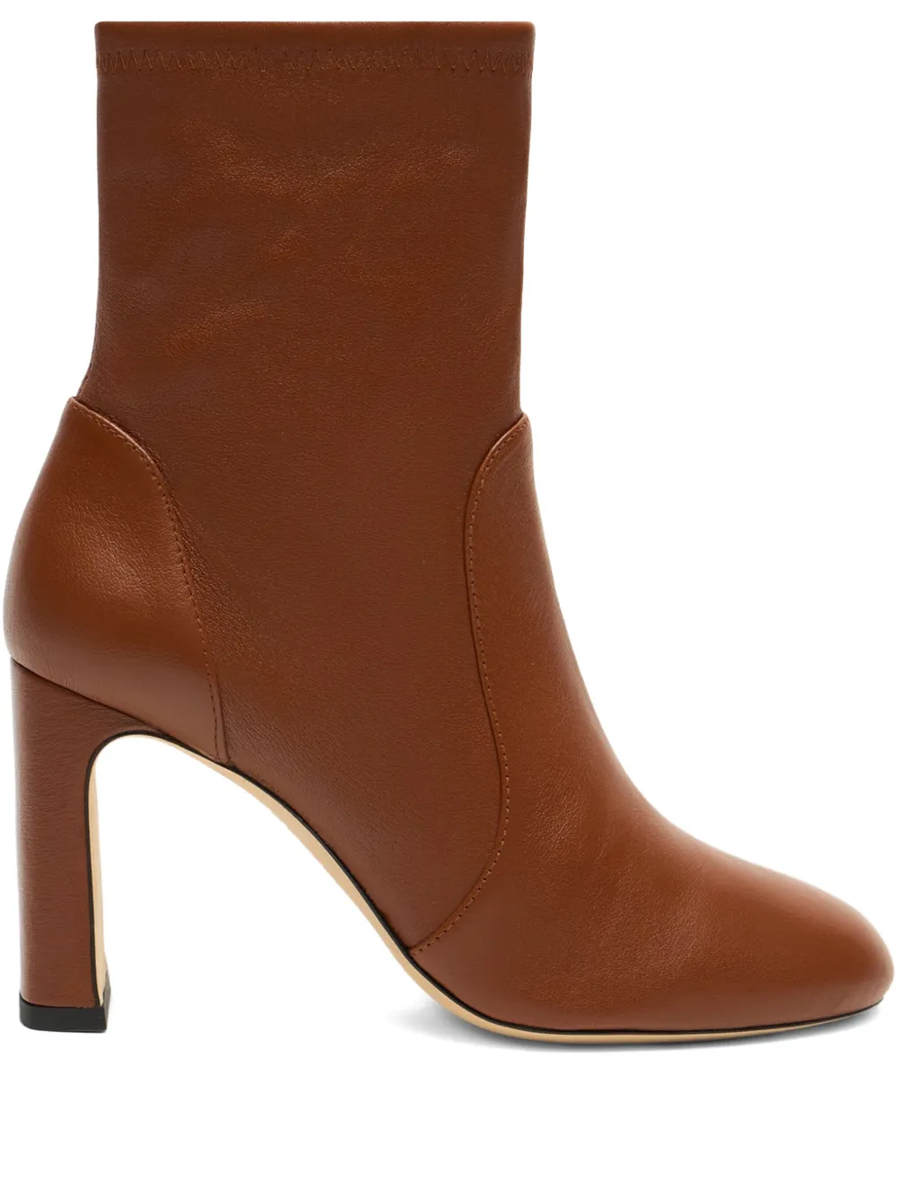 Stuart Weitzman 85mm Babette Leather Ankle Boots In Brown