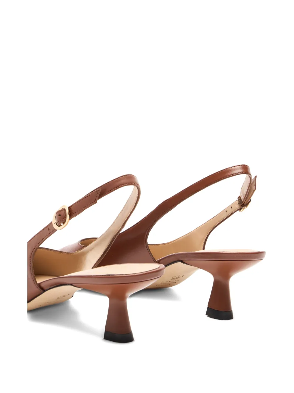 Stuart Weitzman 35mm Sculpt slingback pointed-toe pumps Brown