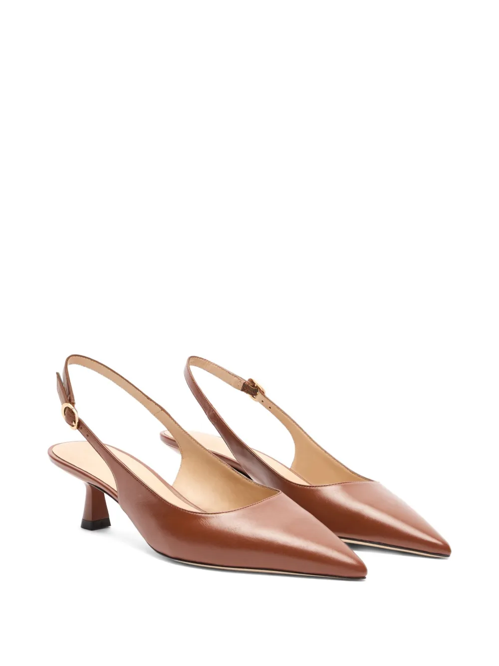Stuart Weitzman 35mm Sculpt slingback pointed-toe pumps Brown