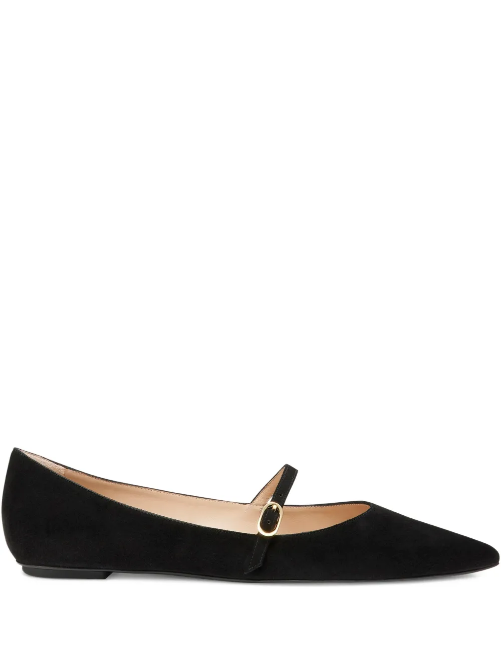 Stuart Weitzman Emilia Pointed-toe Ballet Flats In Black