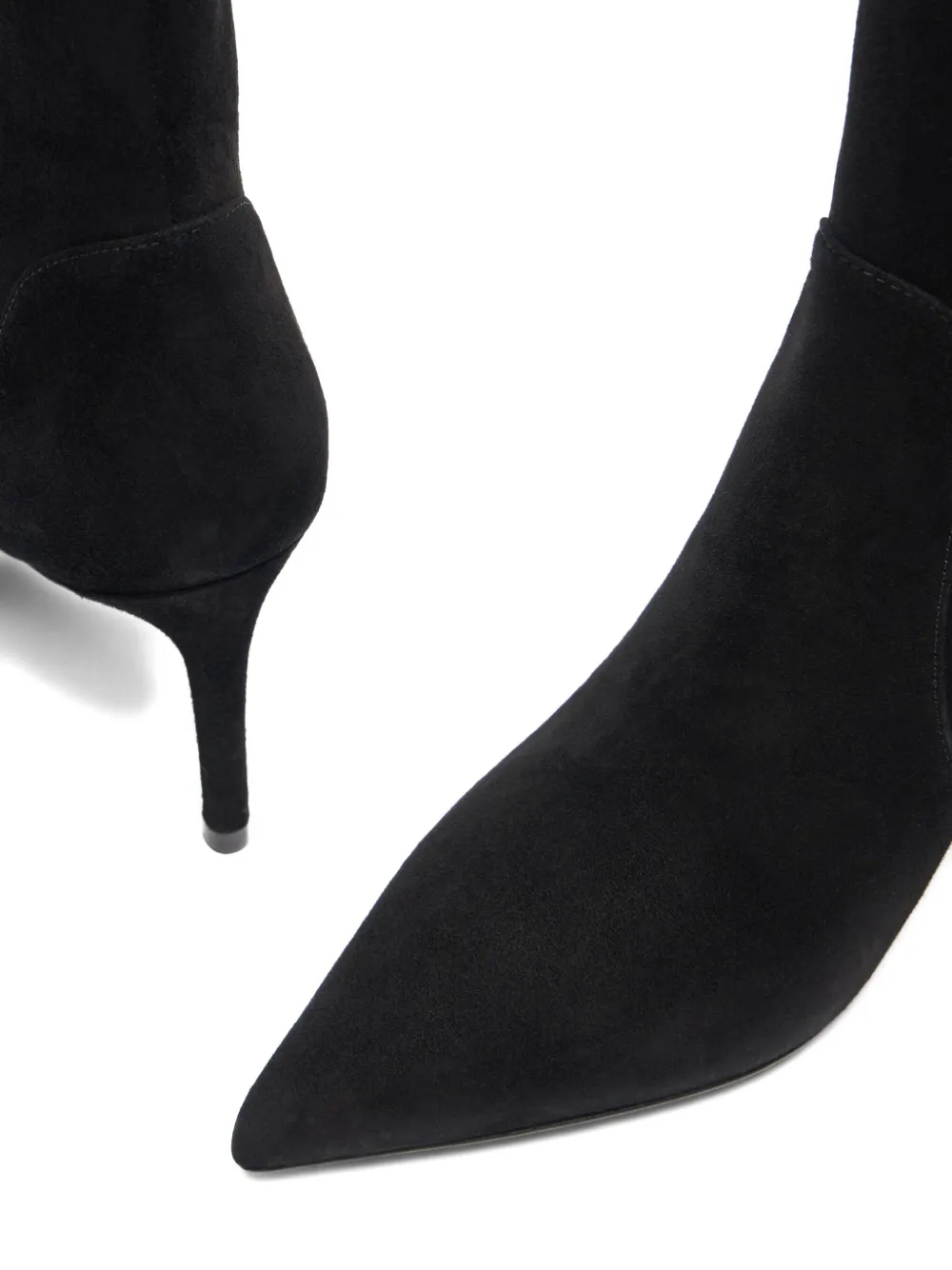 Stuart Weitzman 75mm Stuart Power zip-detail pointed-toe boots Black