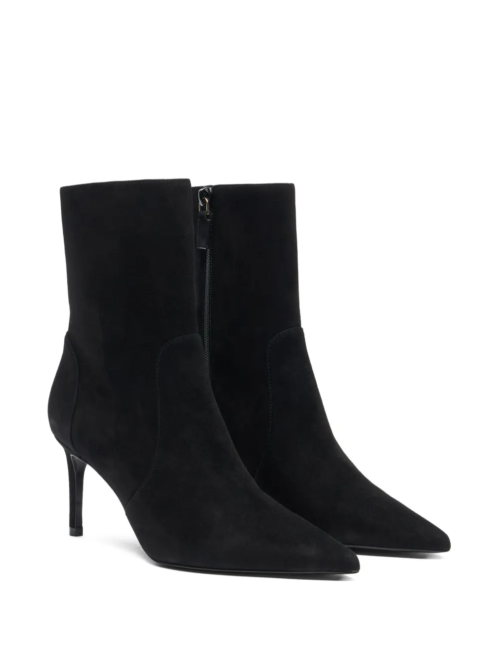 Stuart Weitzman 75mm Stuart Power zip-detail pointed-toe boots Black
