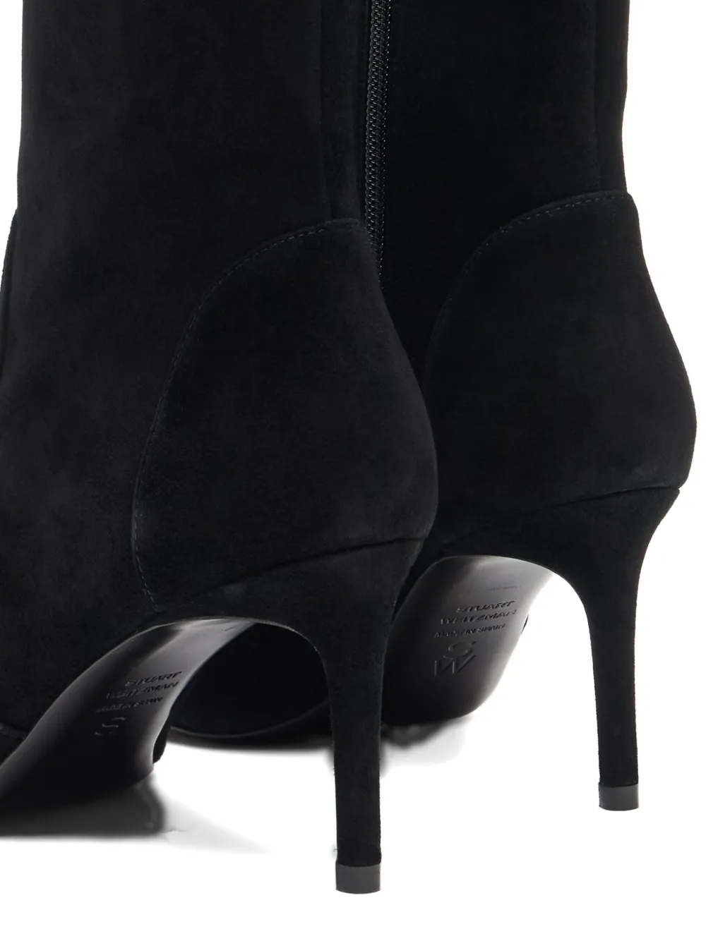 Stuart Weitzman 75mm Stuart Power zip-detail pointed-toe boots Black