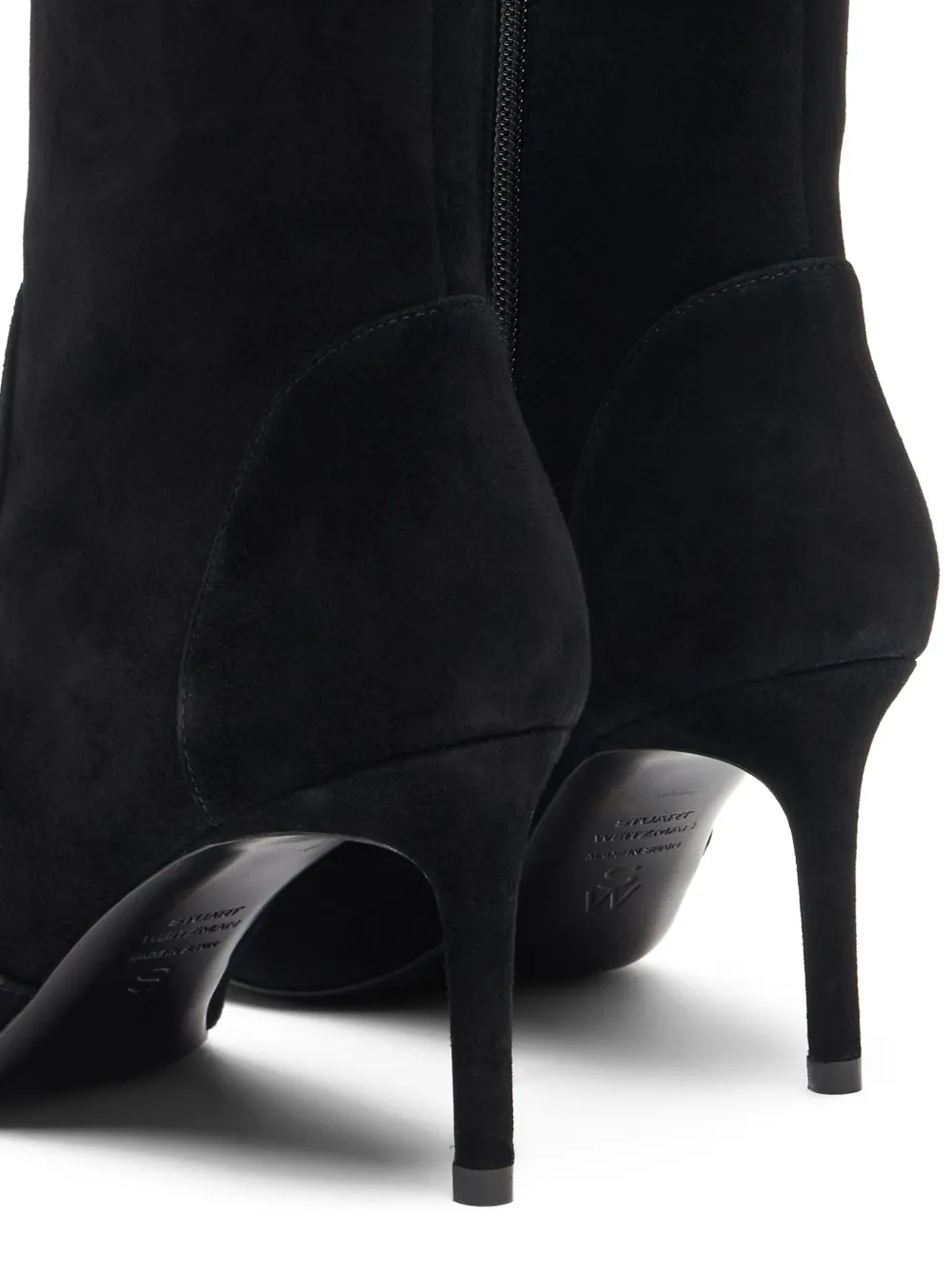 Stuart Weitzman 75mm Stuart Power zip-detail pointed-toe boots Black