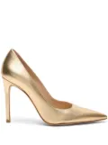 Stuart Weitzman 100mm Stuart Power metallic-leather pointed-toe pumps