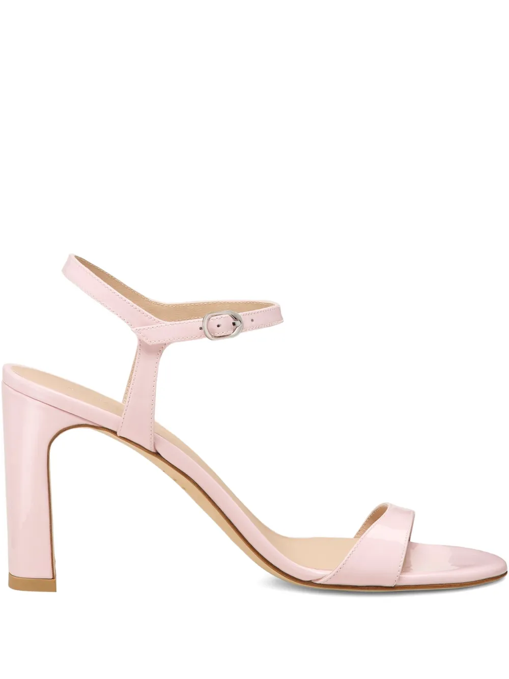 Stuart Weitzman Ankle-strap Block-heel Sandals In Pink