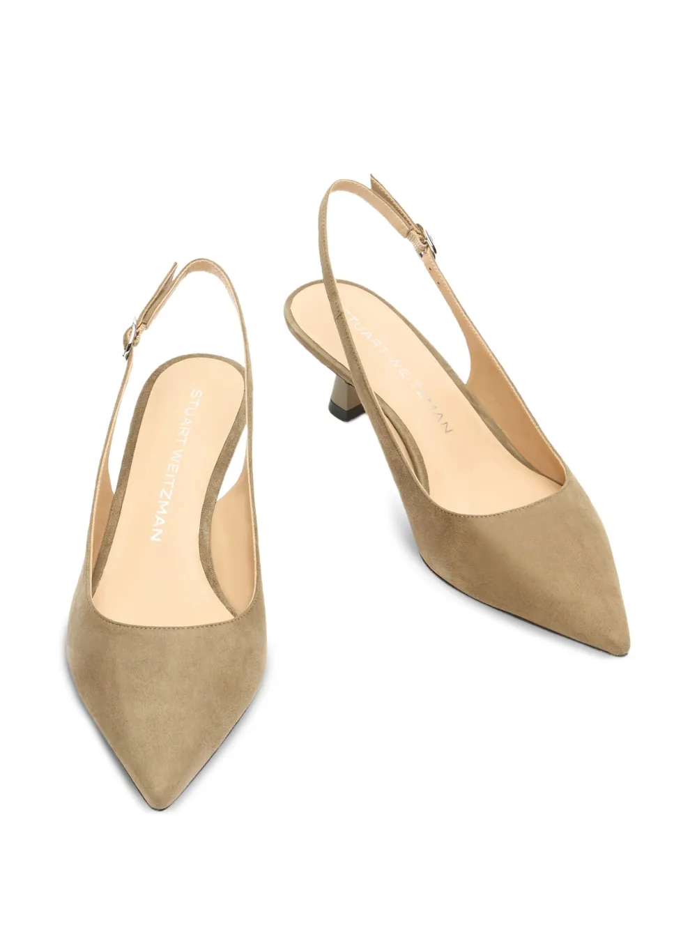 Stuart Weitzman 50mm Stuart Sculpt slingback pumps Neutrals