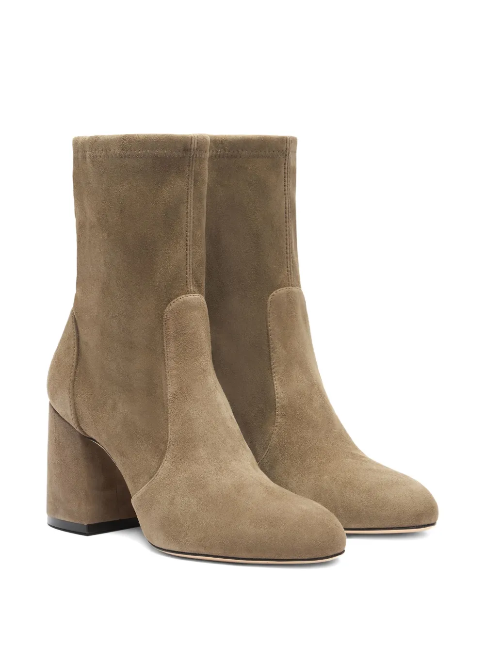 Stuart Weitzman 85mm Essencialist Stretch suede ankle boots Neutrals