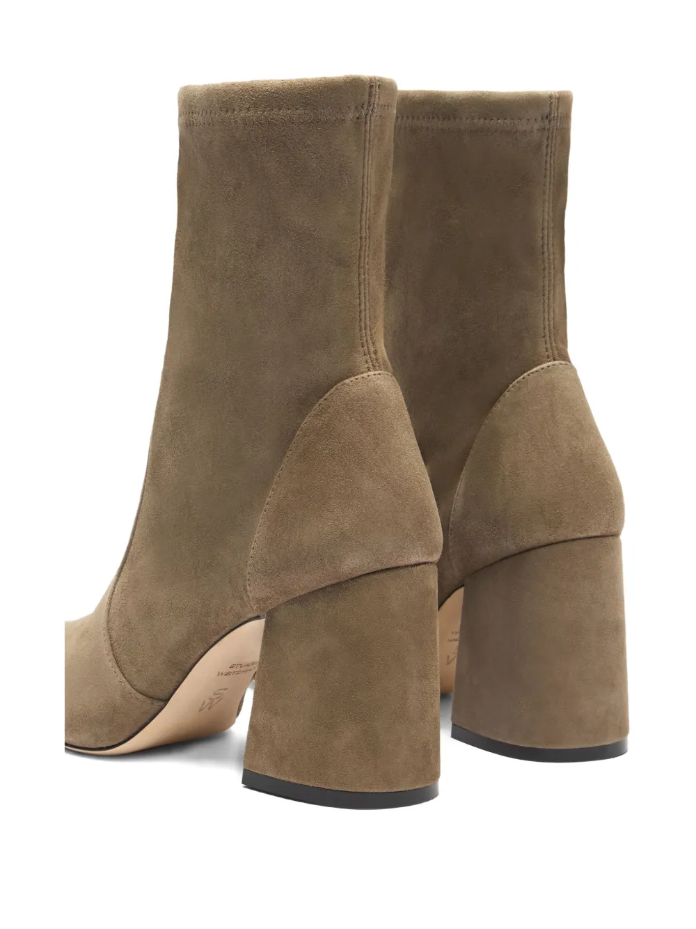 Stuart Weitzman 85mm Essencialist Stretch suede ankle boots Neutrals