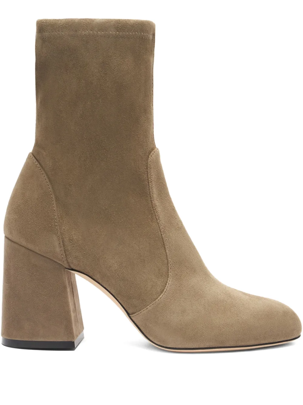 Stuart Weitzman 85mm Essencialist Stretch Suede Ankle Boots In Neutral