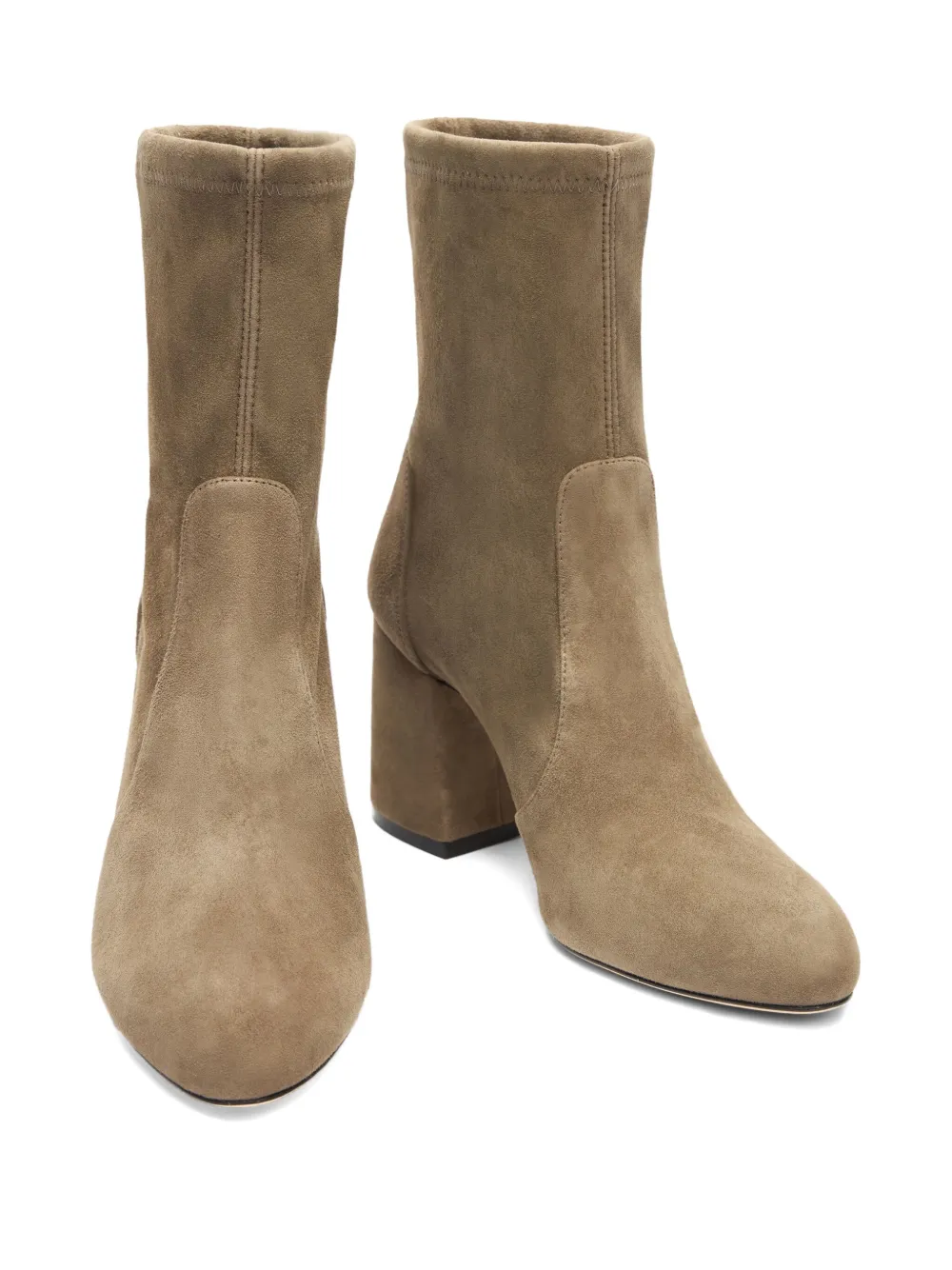 Stuart Weitzman 85mm Essencialist Stretch suede ankle boots Neutrals