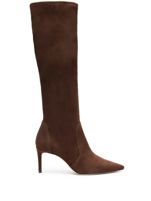Stuart Weitzman 75MM suede pointed-toe knee-high boots