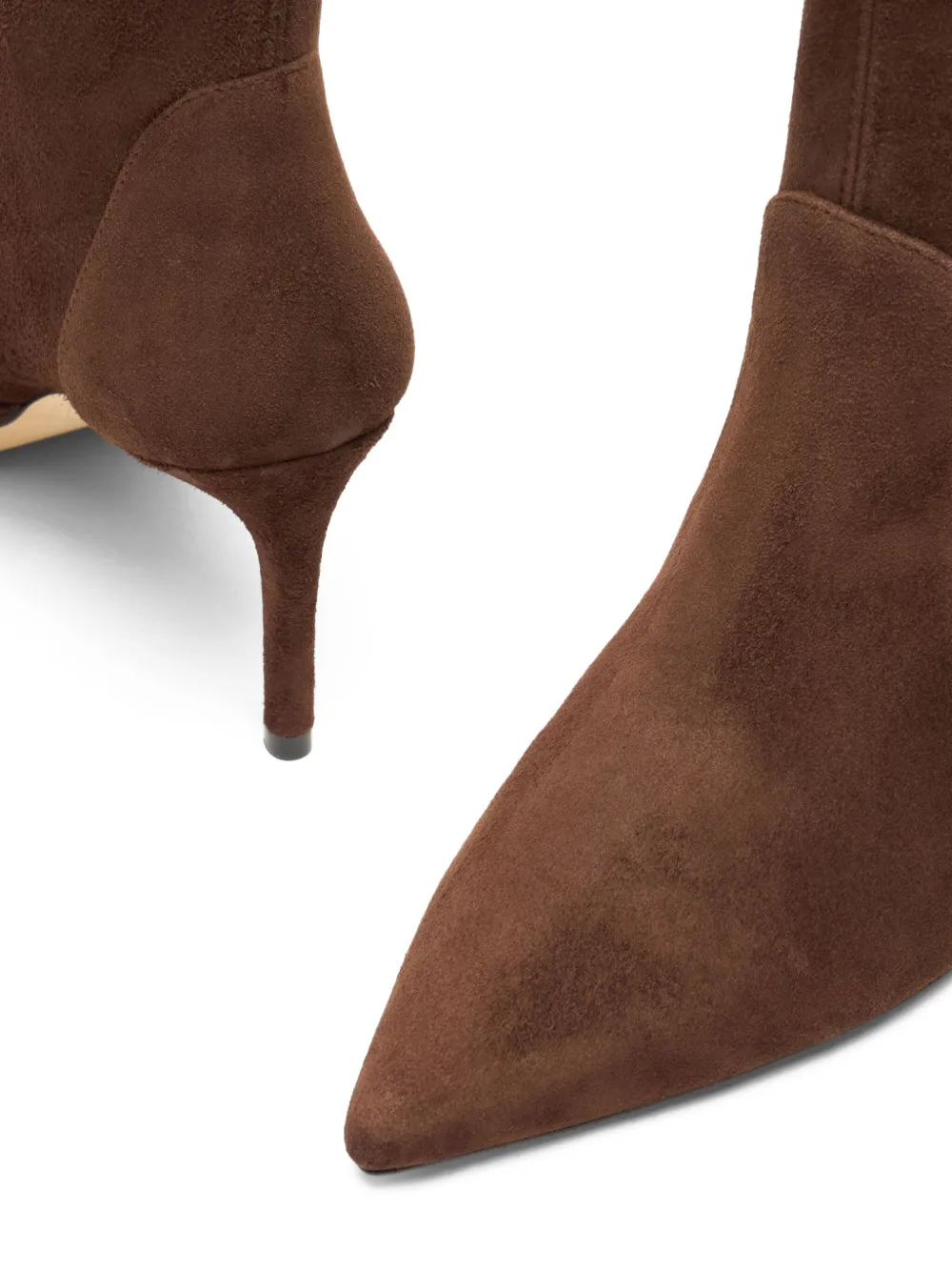 Stuart Weitzman 75MM suede pointed-toe knee-high boots Brown