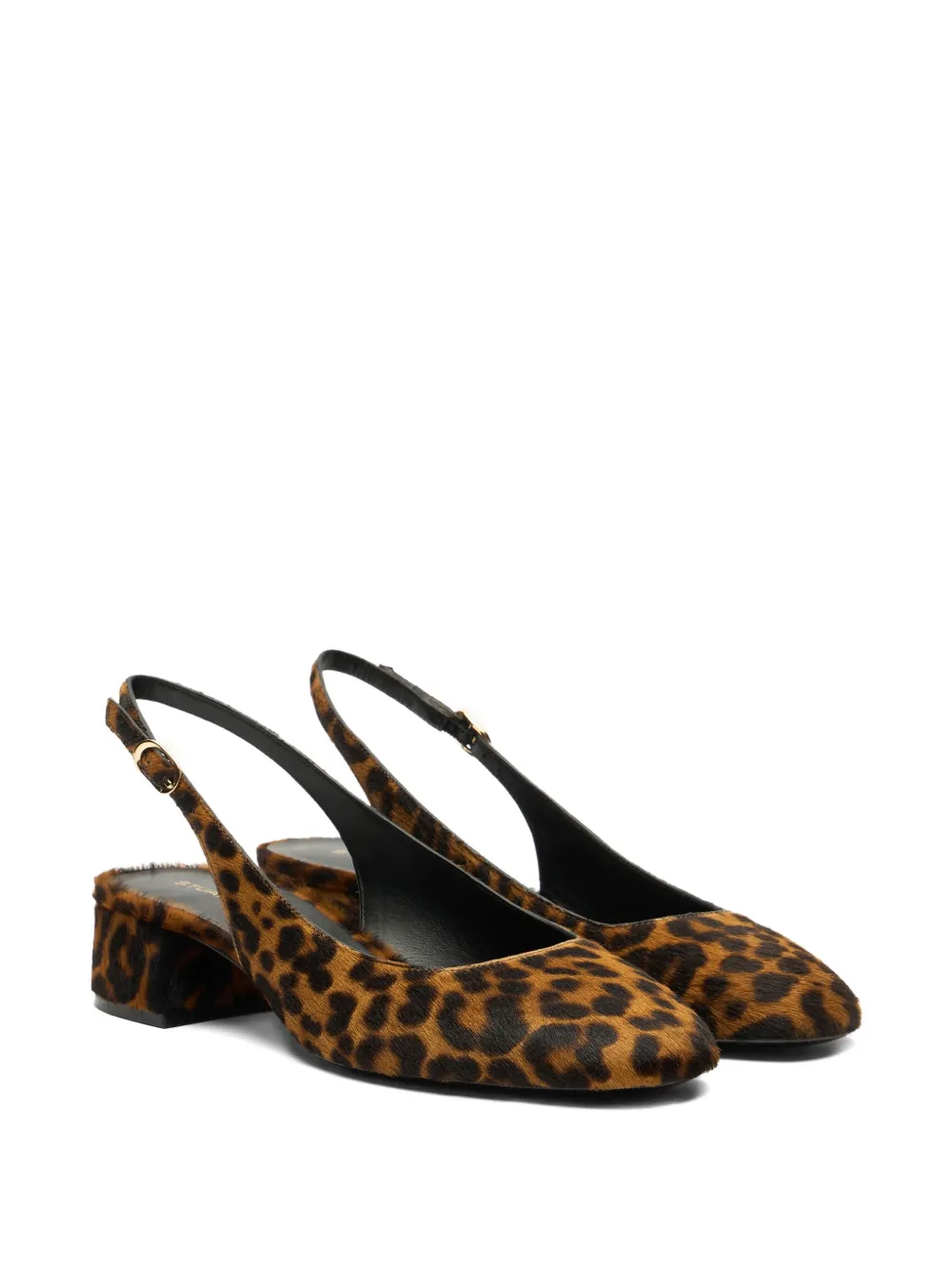 Stuart Weitzman 35mm Maeve slingback leopard pumps Brown