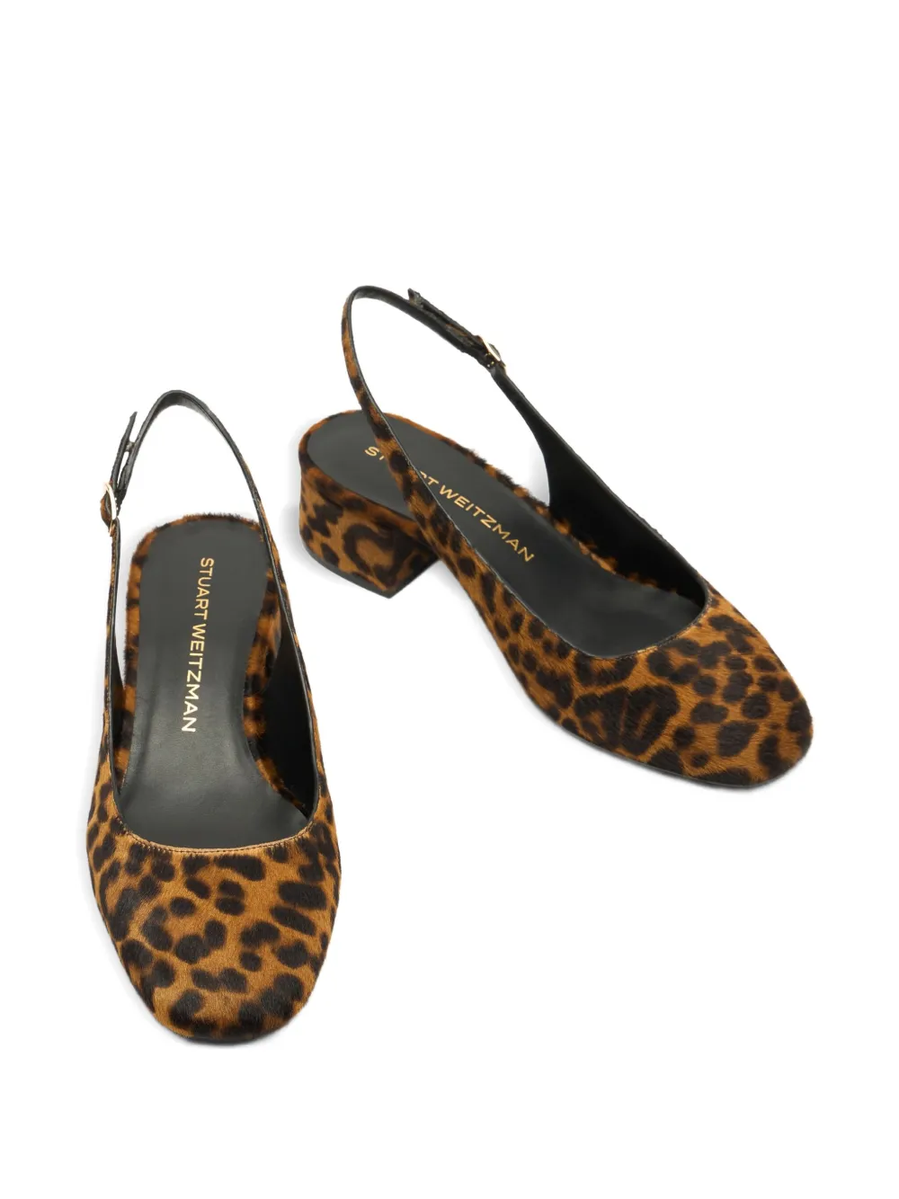 Stuart Weitzman 35mm Maeve slingback leopard pumps Brown