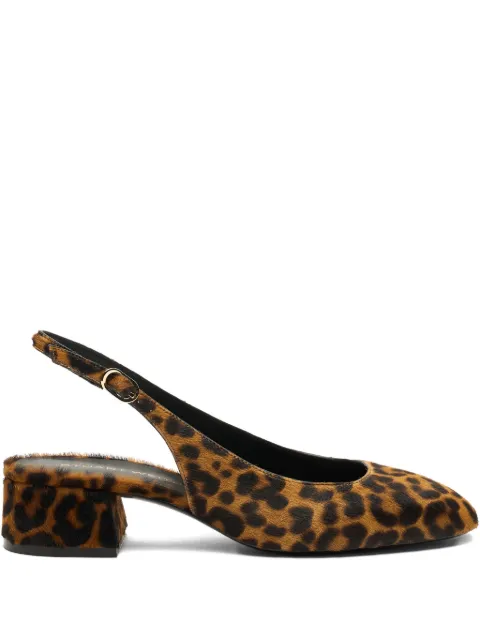 Stuart Weitzman 35mm Maeve slingback leopard pumps