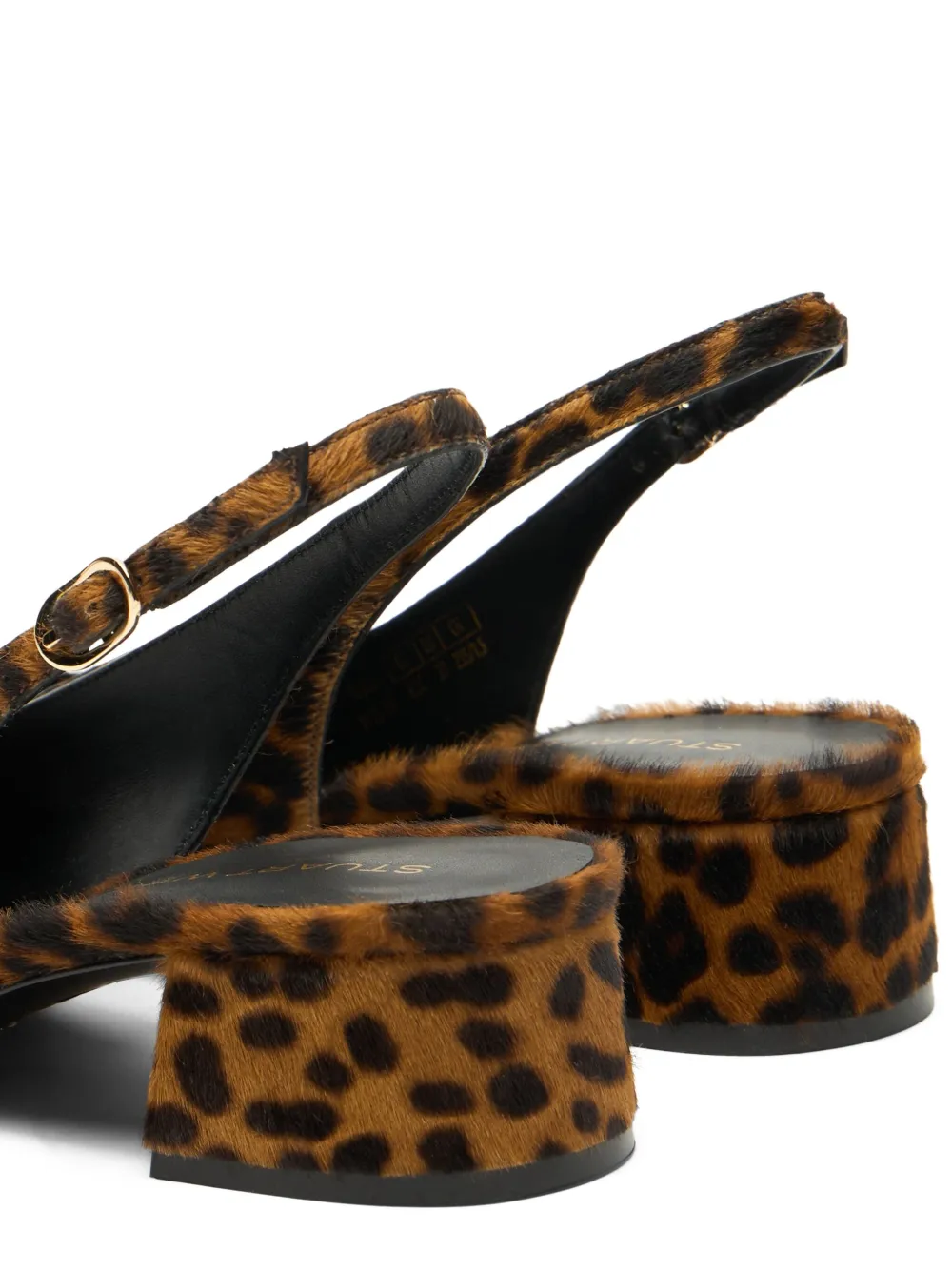 Stuart Weitzman 35mm Maeve slingback leopard pumps Brown