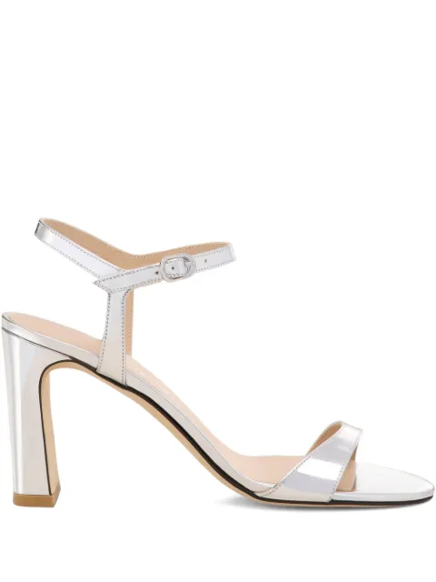 Stuart Weitzman sandalias metalizadas con tacón cuadrado