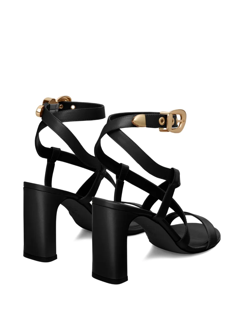 Stuart Weitzman buckle-embellished crossover sandals Black