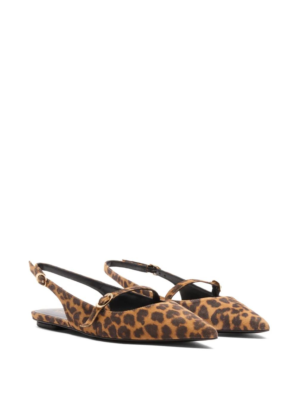 Stuart Weitzman Emilia slingback pointed-toe flat pumps Brown